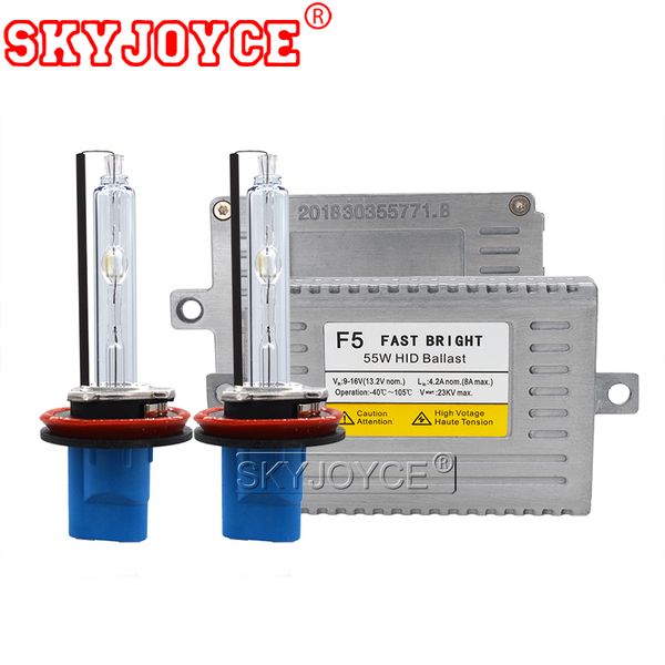 

skyjoyce ac 55w f5 fast bright ballast hid kit xenon h1 h3 hb3 hb4 9012 d2h 5500k hid bulb car light h7 h11 conversion kit