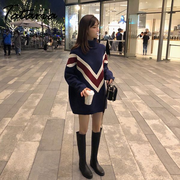 tataria sweater woman winter knit sweater women's high-necked pullover loose thick striped slim fit turtleneck pullovers, White;black
tataria sweater woman winter knit sweater women's high-necked pullover loose thick striped slim fit turtleneck pullovers, White;black