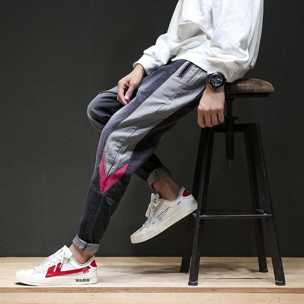 2019 new spring patchwork jeans men skateboard hip hop japanese style youth tide brand hallen pants men high street trousers, Black
2019 new spring patchwork jeans men skateboard hip hop japanese style youth tide brand hallen pants men high street trousers, Black