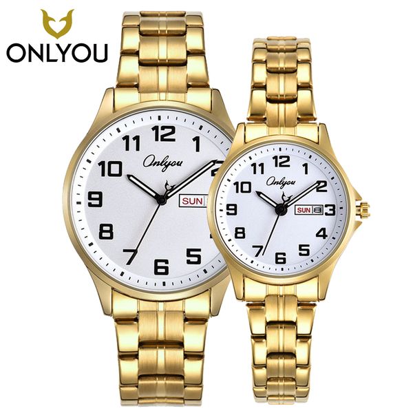 onlyou 2pcs men business stainless steel math watch casual women luxury lovers watches week displays clock 81138, Slivery;brown
onlyou 2pcs men business stainless steel math watch casual women luxury lovers watches week displays clock 81138, Slivery;brown
