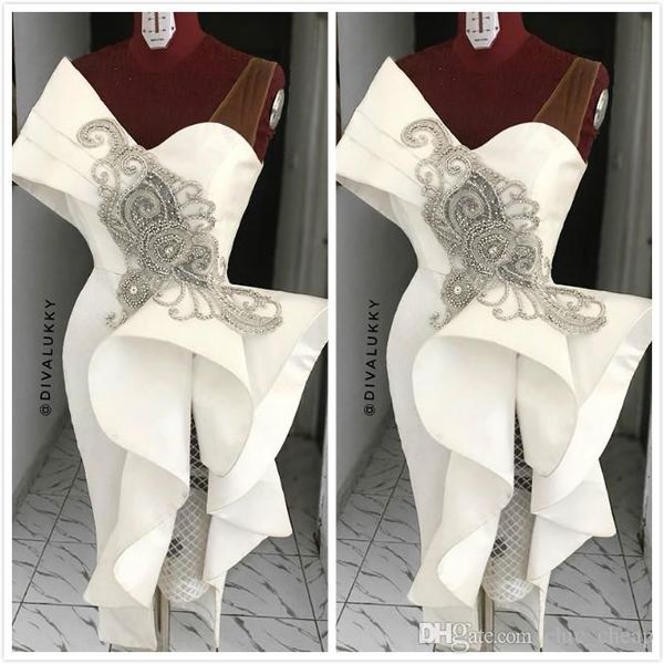 2020 white new satin evening dresses with beaded ruffle sheath short party prom gown arabic sleeveless plus size cocktail dress
2020 white new satin evening dresses with beaded ruffle sheath short party prom gown arabic sleeveless plus size cocktail dress