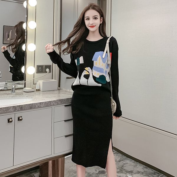 new 2019 autumn knitted sets woman long sleeve cartoon loose sweater+pencil skirts suit office casual lady midi two-pieces set, White
new 2019 autumn knitted sets woman long sleeve cartoon loose sweater+pencil skirts suit office casual lady midi two-pieces set, White