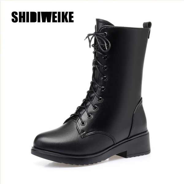 2020 new fashion snow boots women genuine leather ankle boots lace up zip mid heels platform woman winter shoes j979, Black
2020 new fashion snow boots women genuine leather ankle boots lace up zip mid heels platform woman winter shoes j979, Black