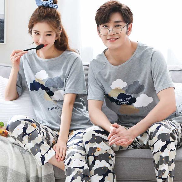 summer couple pajamas set men and women sleepwear cute cartoon short sleeve home clothing plus size -3xl pyjamas, Blue;gray
summer couple pajamas set men and women sleepwear cute cartoon short sleeve home clothing plus size -3xl pyjamas, Blue;gray