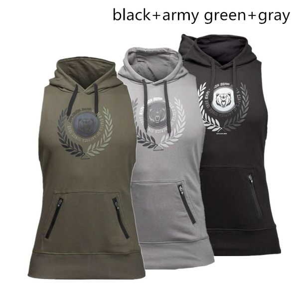 2019 men cotton hoodie sweatshirts fitness clothes bodybuilding tank men sleeveless sporting shirt casual waistcoat, White;black
2019 men cotton hoodie sweatshirts fitness clothes bodybuilding tank men sleeveless sporting shirt casual waistcoat, White;black