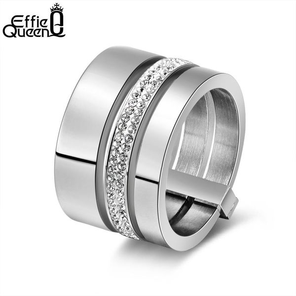 effie queen 15mm big 3 layers rings 316l stainless steel zircon female ring wedding engagement women jewelry fashion gift ir86, Silver
effie queen 15mm big 3 layers rings 316l stainless steel zircon female ring wedding engagement women jewelry fashion gift ir86, Silver