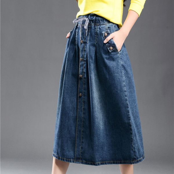 autumn and winter new korean version of the xl students wild denim skirt high waist big swing skirt a-line, Black
autumn and winter new korean version of the xl students wild denim skirt high waist big swing skirt a-line, Black