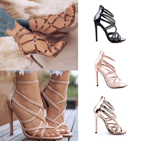 woman sandals european and american-style shoes fish head hollow cross strappy high heel sandals 43 plus size, Black
woman sandals european and american-style shoes fish head hollow cross strappy high heel sandals 43 plus size, Black