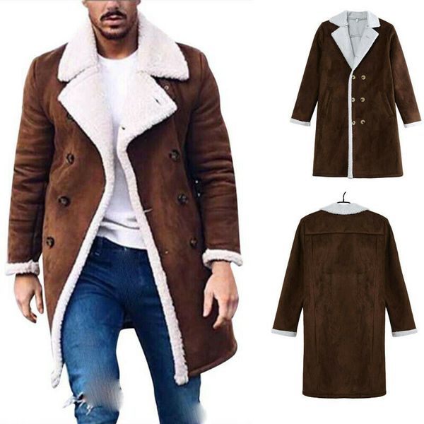 men's winter warm trench windproof fur fleece long coat overcoat lapel warm fluffy jacket buttons outerwear plus size coat, Tan;black
men's winter warm trench windproof fur fleece long coat overcoat lapel warm fluffy jacket buttons outerwear plus size coat, Tan;black