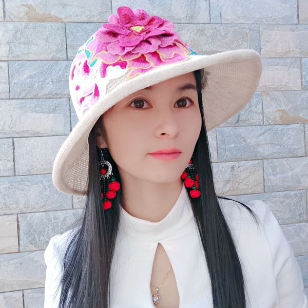 yunnan ethnic embroidery cotton and linen accessory embroidery special shade sun hat national sun hat hat, Blue;gray
yunnan ethnic embroidery cotton and linen accessory embroidery special shade sun hat national sun hat hat, Blue;gray