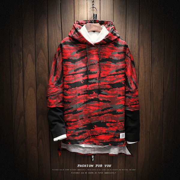 2019 loose hip hop hoodie men patchwork long sleeve ribbon camouflage hoodies hooded pullover casual male coat outwear, Black
2019 loose hip hop hoodie men patchwork long sleeve ribbon camouflage hoodies hooded pullover casual male coat outwear, Black