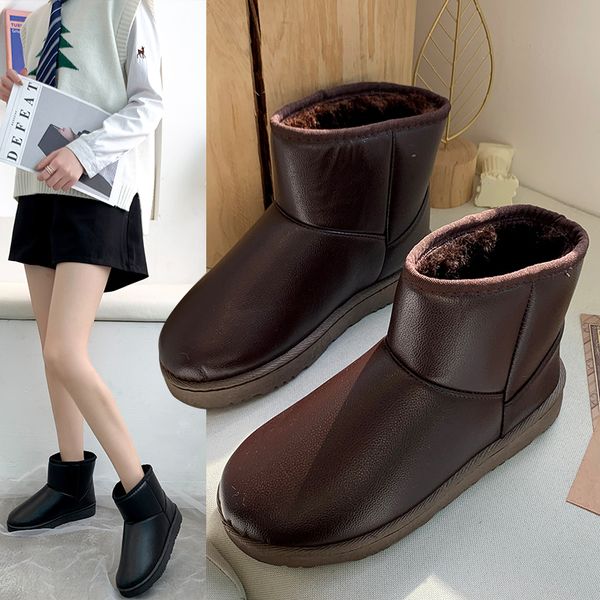 woman snow boots shoes leather winter warm platform slip on short plush brand 2020 fashion minimalist style ladies botas mujer, Black
woman snow boots shoes leather winter warm platform slip on short plush brand 2020 fashion minimalist style ladies botas mujer, Black