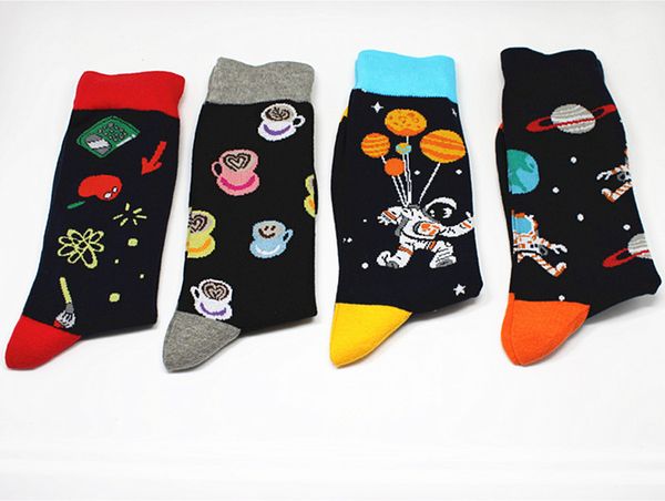 2019 new hip hop cotton men's socks harajuku happy funny astronaut clown dress socks for male wedding christmas gift, Black
2019 new hip hop cotton men's socks harajuku happy funny astronaut clown dress socks for male wedding christmas gift, Black