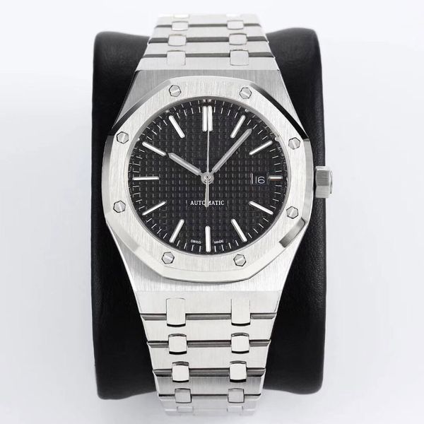 deluxe men watches automatic mechanical watch 15400 stainless steel watch band leisure diving sports men's fashion watch, Slivery;brown
deluxe men watches automatic mechanical watch 15400 stainless steel watch band leisure diving sports men's fashion watch, Slivery;brown