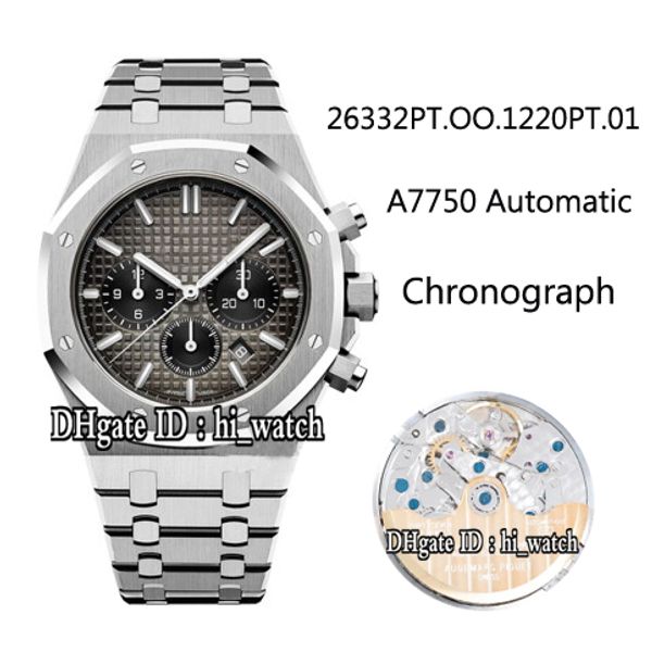 version 41mm steel case gray textured black sub dial 26332pt eta a7750 automatic chronograph mens watch satch super watches bom-b2, Slivery;brown
version 41mm steel case gray textured black sub dial 26332pt eta a7750 automatic chronograph mens watch satch super watches bom-b2, Slivery;brown