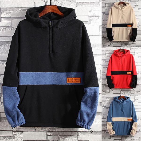 men's new style casual fashion patchwork hoodie long sleeves sweatershirt, White;black
men's new style casual fashion patchwork hoodie long sleeves sweatershirt, White;black