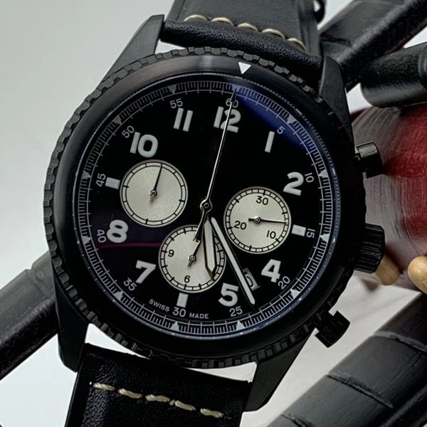 contrasting subdials aviator 8 quartz chronometer mens watches pilot watch luminous legible black dial arabic number markers wristwatches, Slivery;brown
contrasting subdials aviator 8 quartz chronometer mens watches pilot watch luminous legible black dial arabic number markers wristwatches, Slivery;brown