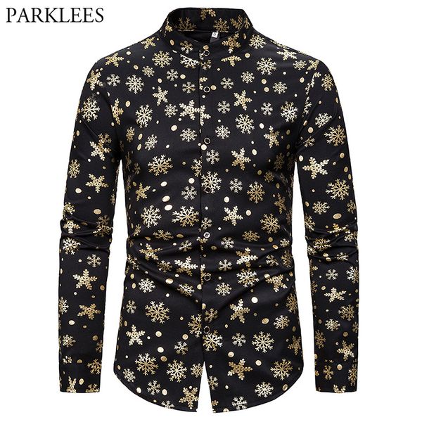 christmas shirt men brand snowflakes print mens dress shirts casual slim fit stand collar xmas party chemise camisa masculina, White;black
christmas shirt men brand snowflakes print mens dress shirts casual slim fit stand collar xmas party chemise camisa masculina, White;black