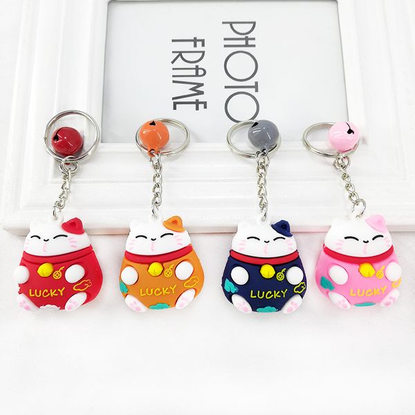 new year gifts pvc net red lucky cat keychain pendant animal bag car key accessories, Silver
new year gifts pvc net red lucky cat keychain pendant animal bag car key accessories, Silver