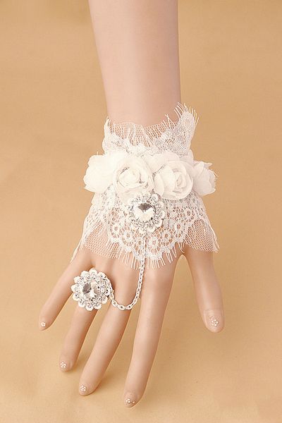 brides bracelet brace lace crystals bridal gloves rhinestones pearls ring bracelet wristband wedding accessories lacing cheap, White
brides bracelet brace lace crystals bridal gloves rhinestones pearls ring bracelet wristband wedding accessories lacing cheap, White
