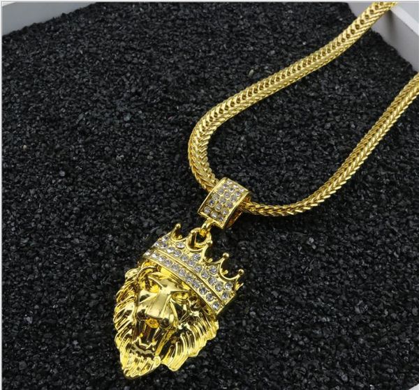european and american fashion blockbuster hip-hop personality crown lion king necklace exaggerates lion head boutique necklace, Silver
european and american fashion blockbuster hip-hop personality crown lion king necklace exaggerates lion head boutique necklace, Silver