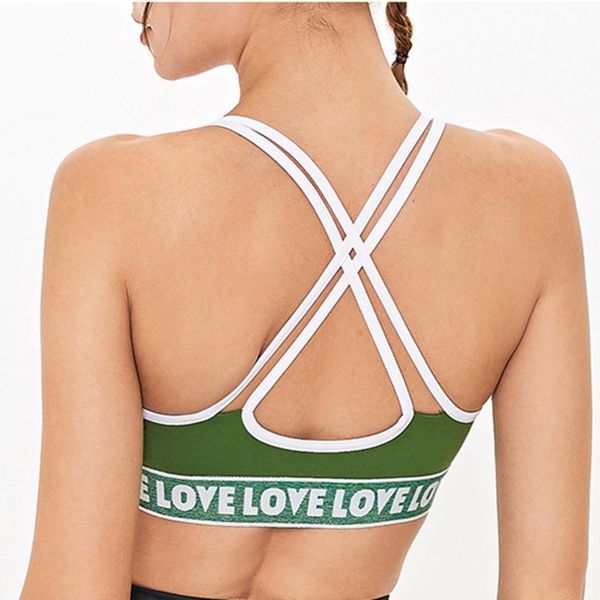 new fitness bras crop women letter vest-type yoga workout sports bras with removable pads back cross gym clothing, White;black
new fitness bras crop women letter vest-type yoga workout sports bras with removable pads back cross gym clothing, White;black