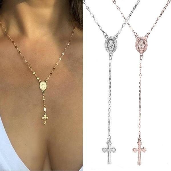 new cross rosary necklace for women virgin mary virgin religious jesus crucifix pendant gold silver rose gold chains fashion jewelry
new cross rosary necklace for women virgin mary virgin religious jesus crucifix pendant gold silver rose gold chains fashion jewelry