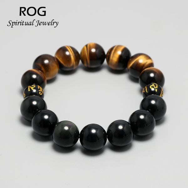 half natural rainbow obsidian stone half tiger eyes beads bracelets for women men bisexual mantra bracelet spiritual jewelry, Black
half natural rainbow obsidian stone half tiger eyes beads bracelets for women men bisexual mantra bracelet spiritual jewelry, Black