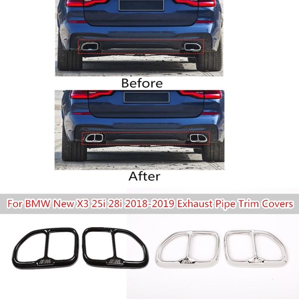 car styling tail throat decoration frame for new x3 25i 28i 2018-2019 exhaust pipe trim covers stickers auto accessories
car styling tail throat decoration frame for new x3 25i 28i 2018-2019 exhaust pipe trim covers stickers auto accessories