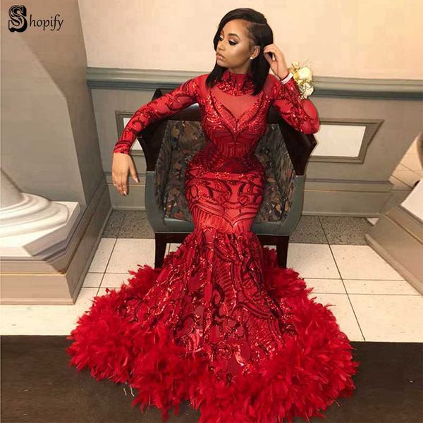 gorgeous mermaid o-neck long sleeve african black girl sparkly red sequin mermaid feather long prom dresses 2019, White;black
gorgeous mermaid o-neck long sleeve african black girl sparkly red sequin mermaid feather long prom dresses 2019, White;black