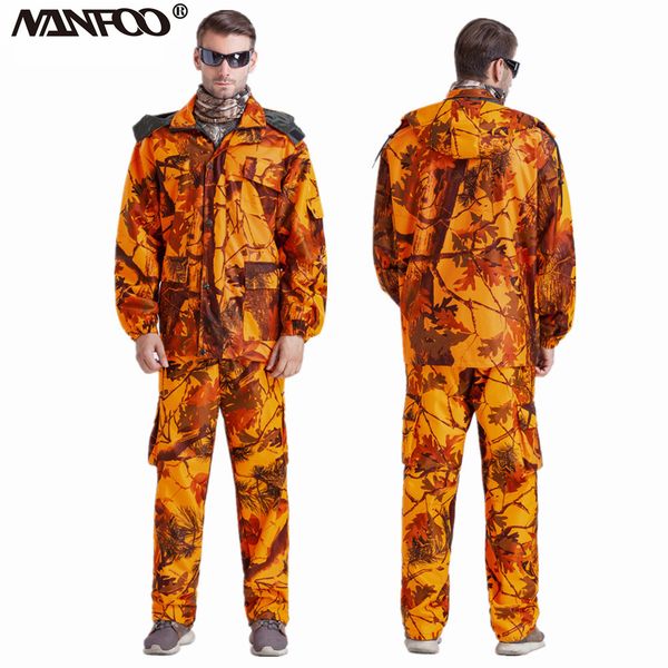 new outdoor men's blaze orange bionic camouflage hunting climbing suit windproof waterproof shooting suits jacket&pant, Blue;black
new outdoor men's blaze orange bionic camouflage hunting climbing suit windproof waterproof shooting suits jacket&pant, Blue;black