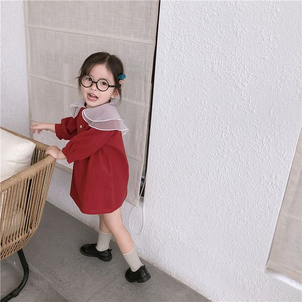 2019 autumn new arrival korean style cotton pure color long sleeve princess dress with matching color collar for baby girls, Red;yellow
2019 autumn new arrival korean style cotton pure color long sleeve princess dress with matching color collar for baby girls, Red;yellow
