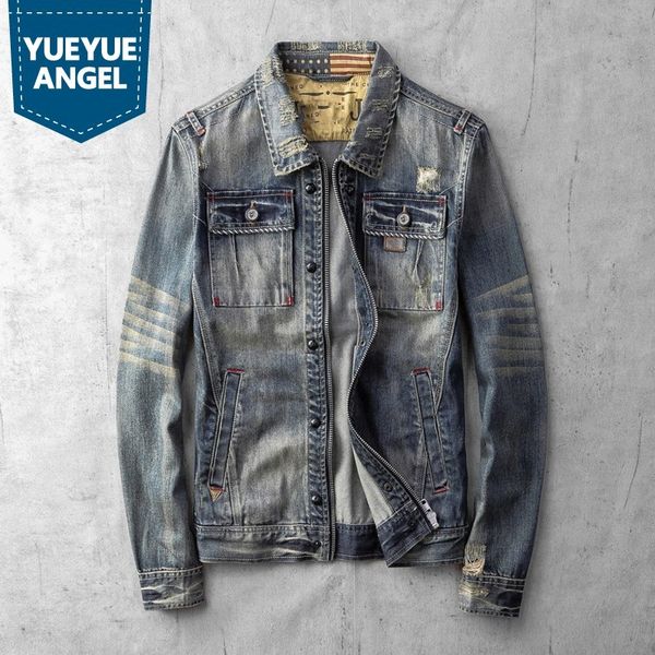 casual spring autumn slim fit mens denim jackets vintage moto biker hole ripped single breasted pockets male coats plus size 4xl, Black;brown
casual spring autumn slim fit mens denim jackets vintage moto biker hole ripped single breasted pockets male coats plus size 4xl, Black;brown