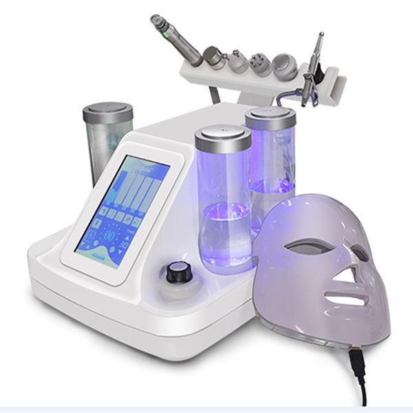 

7 in 1 hydra dermabrasion rf bio lifting spa facial machine aqua skin cleaning water peeling cold hammer ultrasonic oxygen spray hydrafacial, Black;white