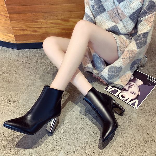 9 cm high heels pointed toe ankle boots women 2019 winter fashion pu leather metal heel short boots black brown
9 cm high heels pointed toe ankle boots women 2019 winter fashion pu leather metal heel short boots black brown