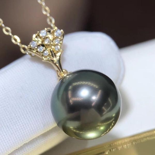 d518 pearl pendant fine jewelry solid 18k gold diamonds round 12-13mm nature sea water tahiti black pearls pendant necklaces, Silver
d518 pearl pendant fine jewelry solid 18k gold diamonds round 12-13mm nature sea water tahiti black pearls pendant necklaces, Silver