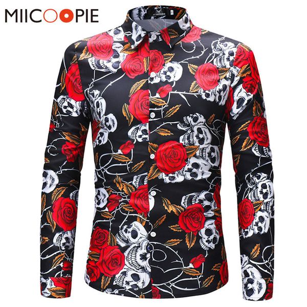 men retro flower shirts 2018 new fashion design casual shirt skulls roses flowers 3d print social long sleeves slim fit shirt y190506, White;black
men retro flower shirts 2018 new fashion design casual shirt skulls roses flowers 3d print social long sleeves slim fit shirt y190506, White;black