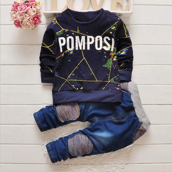 2019 fashion spring and autumn models korean children's wear knitted jeans suit boys pants suit, White
2019 fashion spring and autumn models korean children's wear knitted jeans suit boys pants suit, White