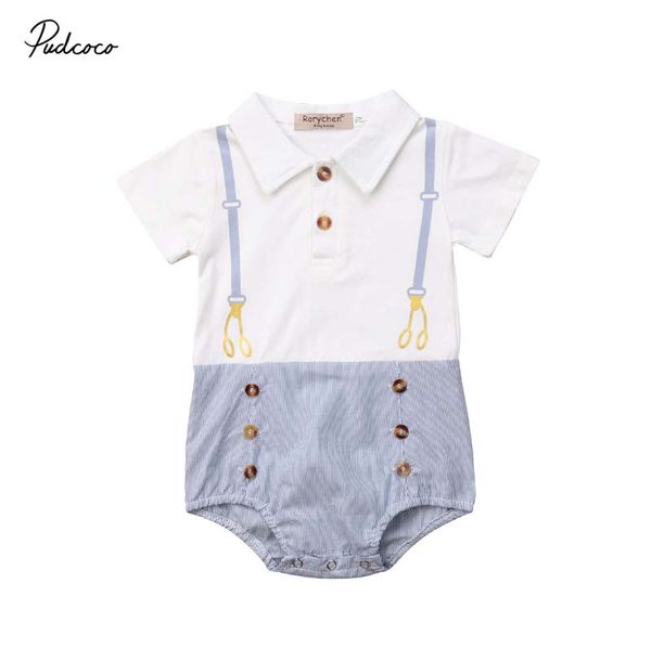 2019 brand newborn infant baby boy kids gentleman jumpsuit bodysuit button belt print formal baby clothes outfit party sunsuit, Blue
2019 brand newborn infant baby boy kids gentleman jumpsuit bodysuit button belt print formal baby clothes outfit party sunsuit, Blue