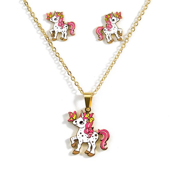 new horse unicorn fashion jewelry set titanium steel earring studs necklace pendant set lover party anniversary birthday gifts, Silver
new horse unicorn fashion jewelry set titanium steel earring studs necklace pendant set lover party anniversary birthday gifts, Silver