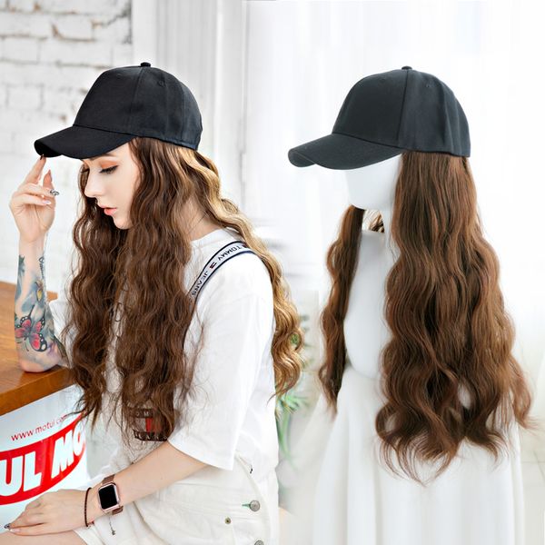 baseball hat wig water wave curly simulation long curly hair internet celebrity wigs ventilation sunshade adjustable size, Black
baseball hat wig water wave curly simulation long curly hair internet celebrity wigs ventilation sunshade adjustable size, Black