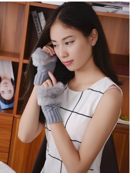 new winter women wool fur gloves 7 colors arm warmer gloves fingerless knitted mittens keyboard, Blue;gray
new winter women wool fur gloves 7 colors arm warmer gloves fingerless knitted mittens keyboard, Blue;gray