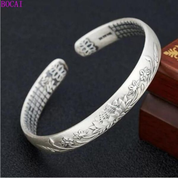 s999 pure silver bracelet female retro thai silver craft lotus heart sutra bracelet national style jewelry for women, Black
s999 pure silver bracelet female retro thai silver craft lotus heart sutra bracelet national style jewelry for women, Black