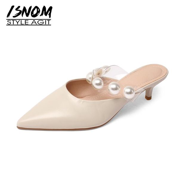 isnom fashion ladies slippers pearl transparent pvc slides shoes woman mules med heels women shoes slipper genuine leather, Black
isnom fashion ladies slippers pearl transparent pvc slides shoes woman mules med heels women shoes slipper genuine leather, Black