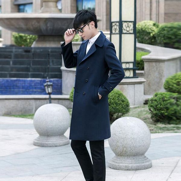 men's clothing plus size long design slim casual wool coat mens double-breasted woolen coats mens outerwear blue autumn fashion, Black
men's clothing plus size long design slim casual wool coat mens double-breasted woolen coats mens outerwear blue autumn fashion, Black