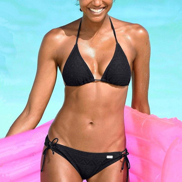 designer swimwear 2019 push up new sell bikini set simple candy color women lace beach swimsuit low bathing solid suit, White;black
designer swimwear 2019 push up new sell bikini set simple candy color women lace beach swimsuit low bathing solid suit, White;black