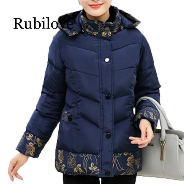rubilove winter cotton jacket middle age elderly women cotton coat winter mother clothing print thick wadded jacket plus size, Black
rubilove winter cotton jacket middle age elderly women cotton coat winter mother clothing print thick wadded jacket plus size, Black