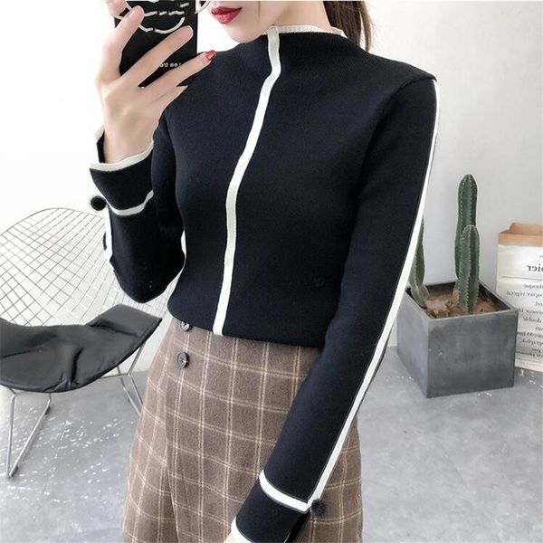 korean women turtleneck winter patchwork sweater long sleeve knitted women sweaters and pullovers female jumper, White;black
korean women turtleneck winter patchwork sweater long sleeve knitted women sweaters and pullovers female jumper, White;black
