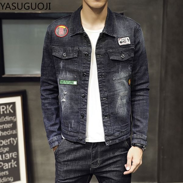 yasuguoji streetwear spring slim fit men denim jacket men casual jeans jacket coat men's washed black cotton bomber jackets, Black;brown
yasuguoji streetwear spring slim fit men denim jacket men casual jeans jacket coat men's washed black cotton bomber jackets, Black;brown