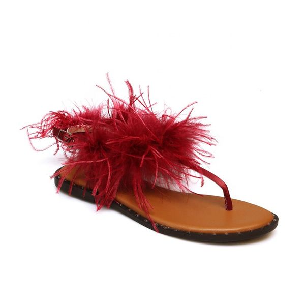 summer sweet flat sole 34-43 ostrich fur flip-flop slippers open toe silk back empty womens sandals, Black
summer sweet flat sole 34-43 ostrich fur flip-flop slippers open toe silk back empty womens sandals, Black
